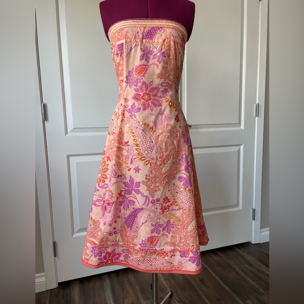 Express Sequined Strapless Dress